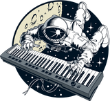 Discover T-shirt Unissexo Manga Curta Astronauta Tocam Piano No Espaço