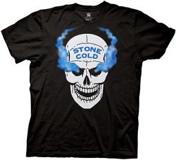 Stone Cold Steve Austin Smoking Skull Black WWE Mens Graphic Vintage  T-shirt -S