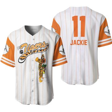 Tigger the Tiger Black Orange Disney Custom Baseball Jerseys For