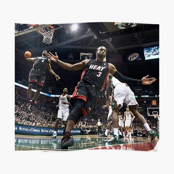 LeBron James Dwyane Wade Iconic Dunk Premium Matte Vertical Poster