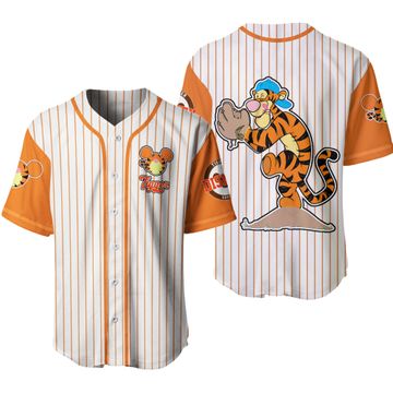 Tigger the Tiger Black Orange Disney Custom Baseball Jerseys For