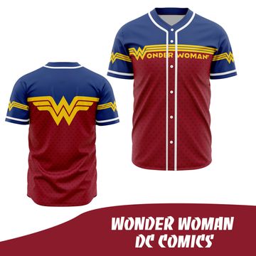 Wonder Woman DC Comics Baseball Jersey Shirt - Jersey Baseball