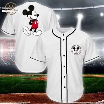 Mickey Mouse White Red Disney Baseball Jersey Shirt in 2023