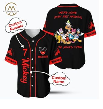 Disney Mickey 3D Custom Name And Number Baseball Jersey Shirts in 2023