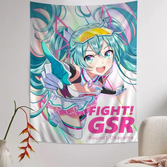 Discover H-Hatsune Anime Miku Colorful Tapestry