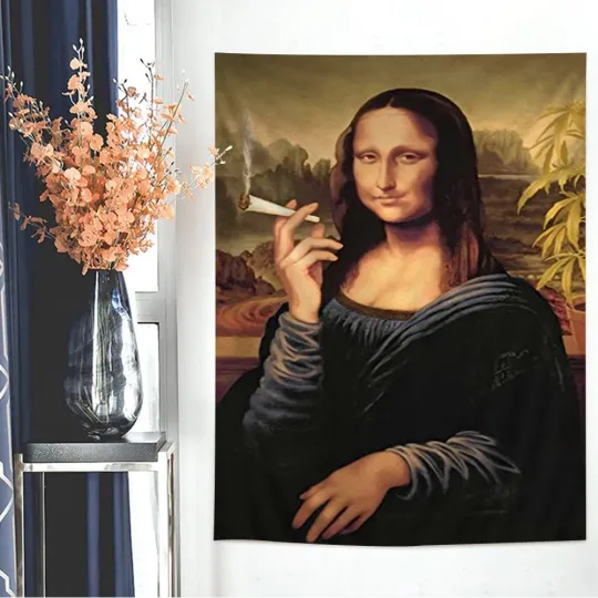 Discover Mona Lisa Funny Tapestry, Wall Decor, Home Decor
