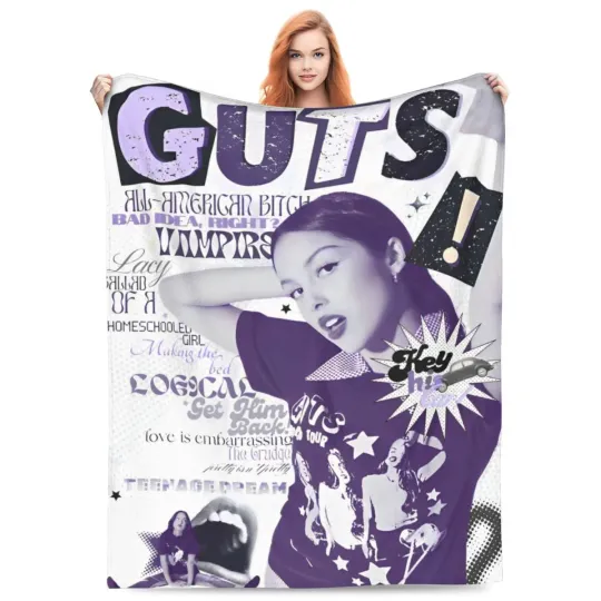 Discover Olivia Vampire Rodrigos Sour Throw Blanket, Home decor