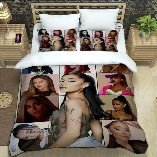 Discover Singer Ariana Printed Bedding Sets, Gifts for Fan, Birthday gift