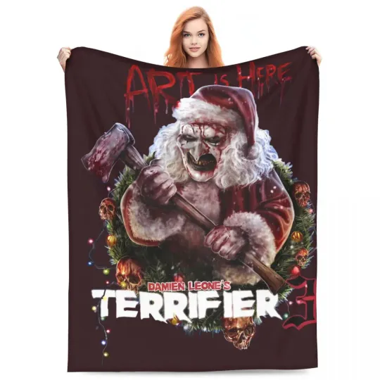 Discover TERRIFIER 3 Comic Con Teaser Fleece Blanket