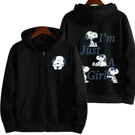Discover Snoopy Double Sided Zip Hoodie, Gifts for Friends