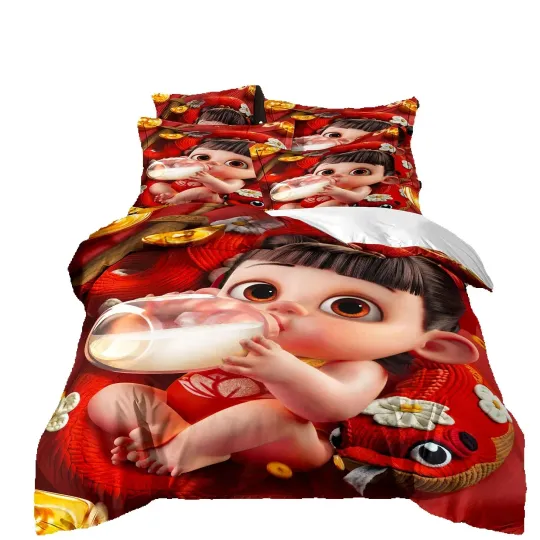 Discover 3D Animation Ne Zha 2 Bedding Set, Bedrom Decor Gifts