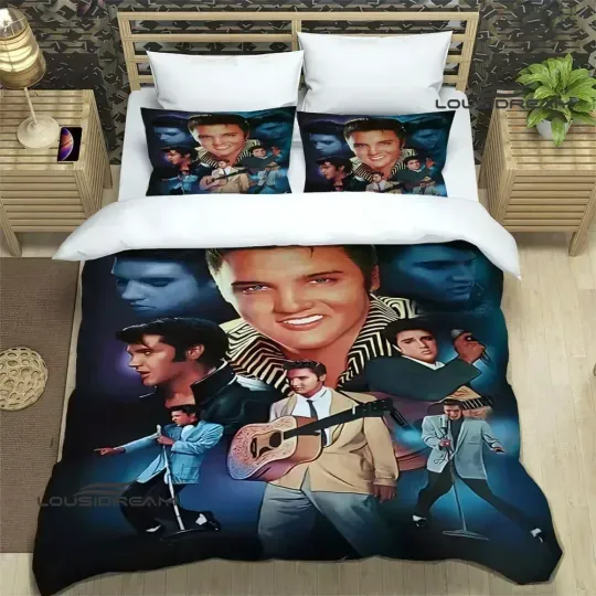 Discover Elvis Presleys Retro Print Bedding Sets, Gifts for fan