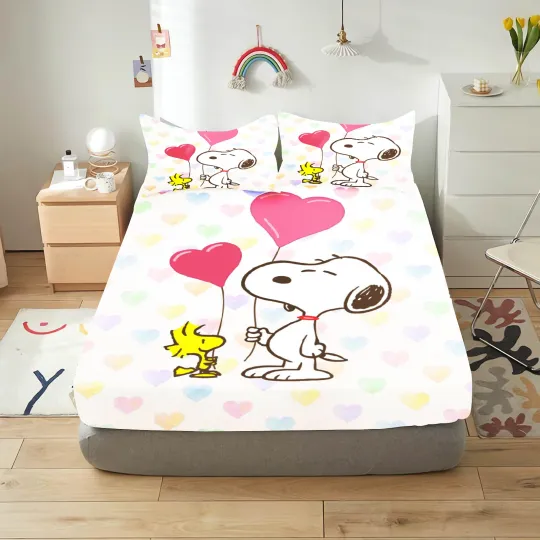 Discover Snoopy Lovely Bedding Set, Gifts for Friends, Home Decor
