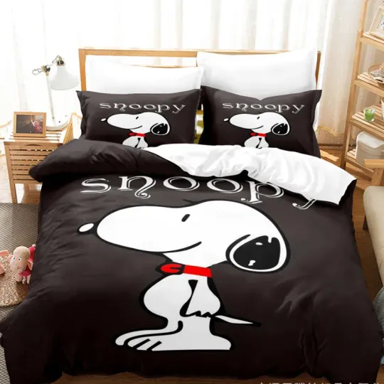 Discover Cartoon Anime Snoopy Bedding Set, Bedroom Decor