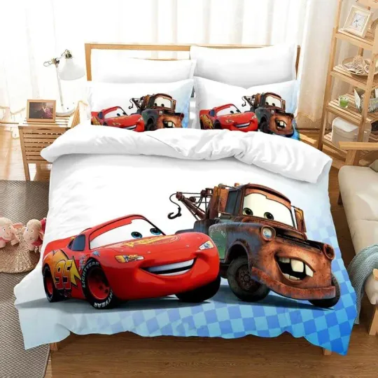 Discover Disneyyy Cartoon Lightningg McQueenn Car Bedding Sets, Bedroom Decor