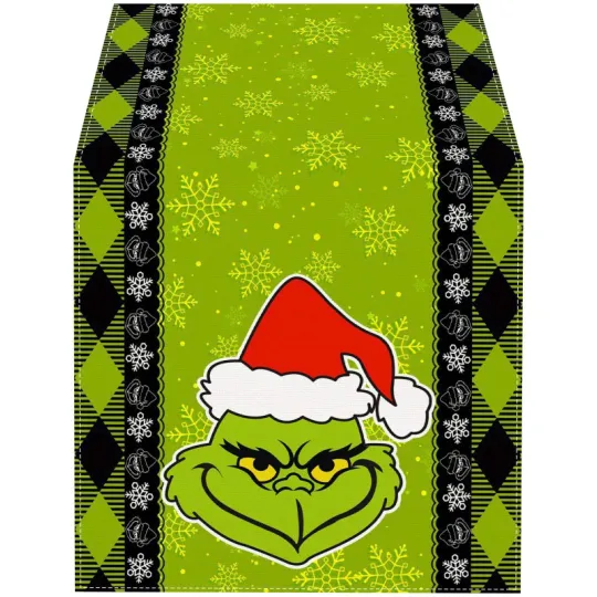 Discover Enfeites De Natal Linen Green Christmas Table Runner, Christmas Decorations