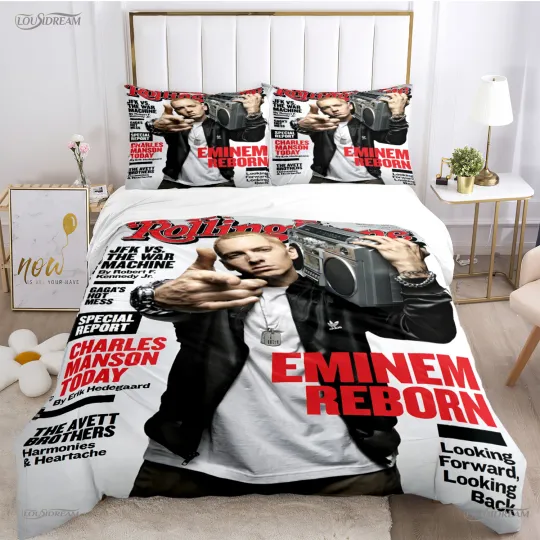 Discover Eminem hip-hop singer Bedding Sets, Fan Gift Decor