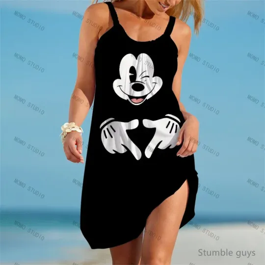 Discover Disneyyy Mickeyy Summer Sleeveless Dresses