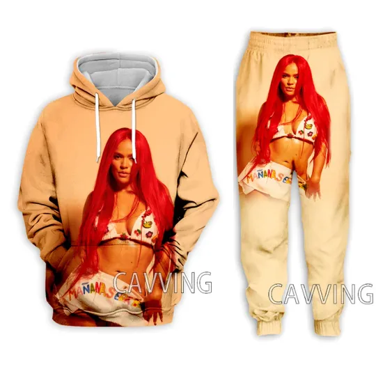 Discover Karol G 3D Printed Hoodies Joggers Sets