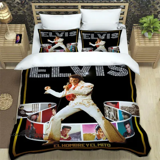 Discover Elvis Presleys Retro Print Bedding Sets, Gifts for fan