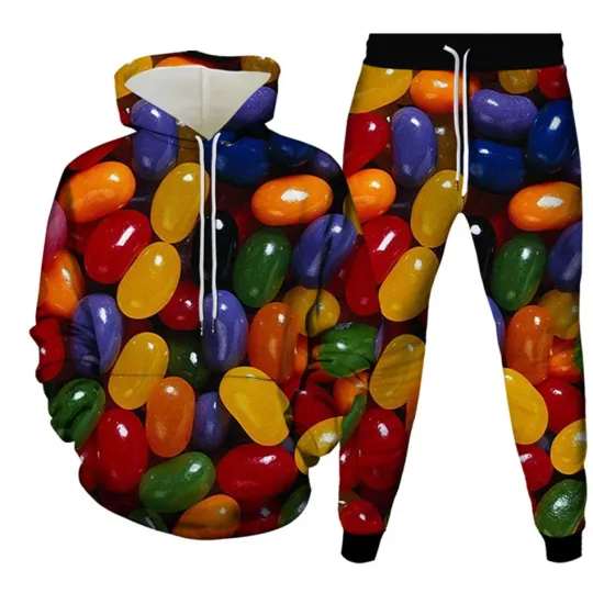 Discover Autumn Candy Chocolate Pizza 3D Hoodie Jogger Set
