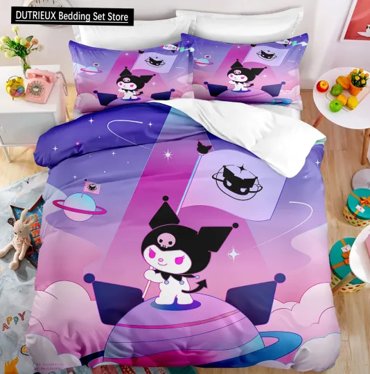 Discover Sanrio Cartoon Kuromi Bedding Sets, Halloween Gifts