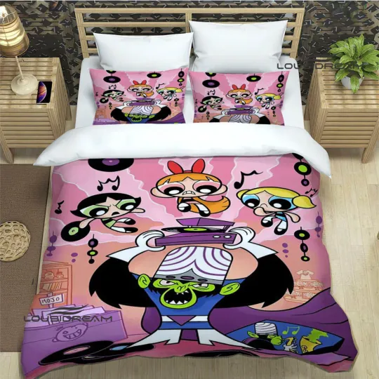 Discover Powerpuff Girls Cartoon Bedding Sets, Bedroom Decoration, Birthday Gifts