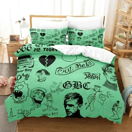 Discover 3D Print Rapper Lil Peep Bedding Set, Gifts for fan