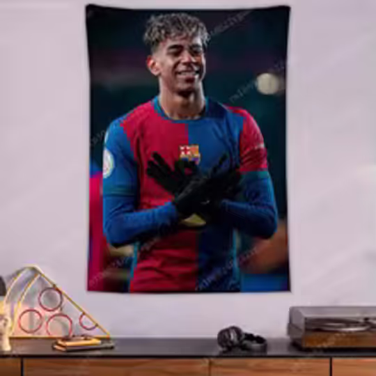 Discover 2025 Yamal Tapestry Man Spain Poster Football Wall Tapestries