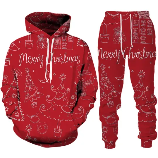 Discover Funny Santa Claus Hoodie Jogger Sets, Christmas Gifts