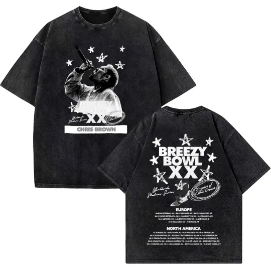 Discover Chris Brown Breezy Bowl XX Tour 2025 Shirts