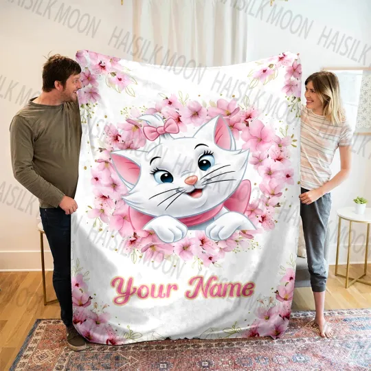 Discover Disneyyy Cat Marie Printing Throw Blanket, Home Decor Gifts