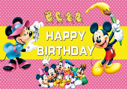 Discover Cartoon Mickeyy Minniee Mouse Backdrop, Happy Birthday Gifts