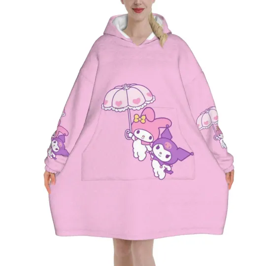 Discover Melody And Kuromi Blanket Hoodies, Gifts for Friends
