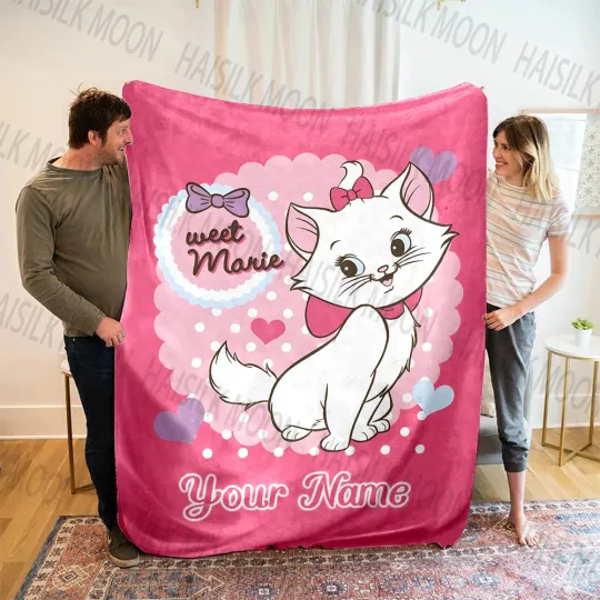 Discover Disneyyy Cat Marie Printing Throw Blanket, Home Decor Gifts