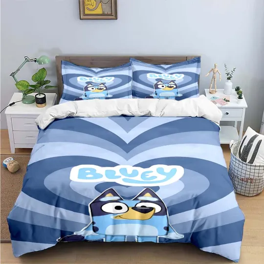 Discover Fashion Hot Cartoon Role B-BlueyDad-Dog  Bedding Sets Bed Supplies Set Duvet Cover Bed Comforter Set Bedding Set Luxury Gift