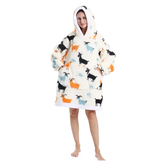 Discover Winter Warm Fleece Fluffy Fuzzy Blanket Hoodie