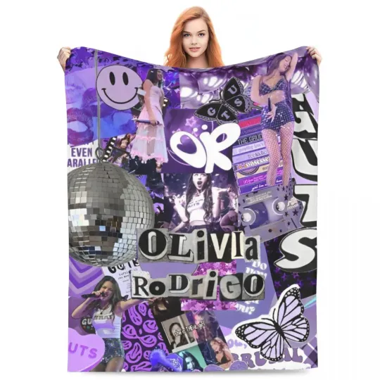 Discover Olivia Vampire Rodrigos Sour Throw Blanket, Home decor