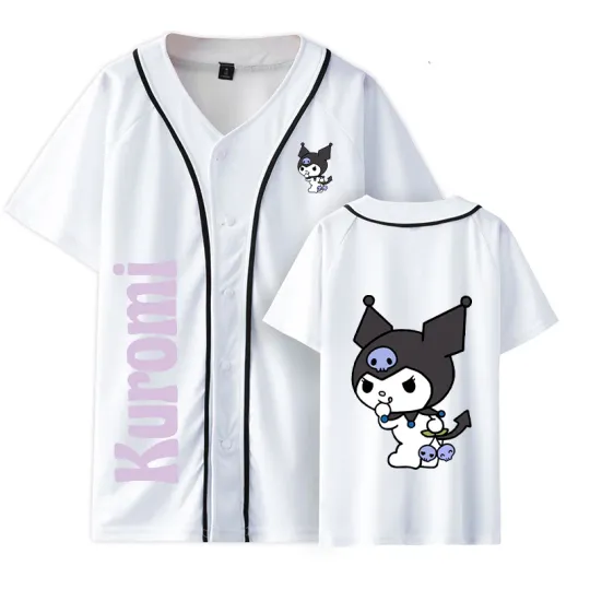 Discover Sanrios Kuromi Melody Baseball Jersey, Anime Summer Gifts