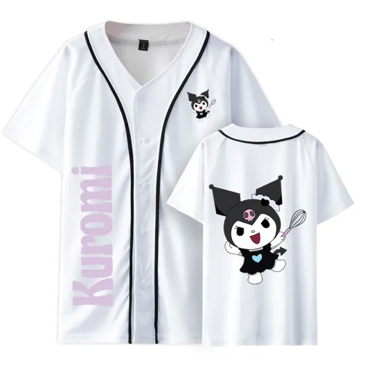 Discover Sanrios Kuromi Melody Baseball Jersey, Anime Summer Gifts