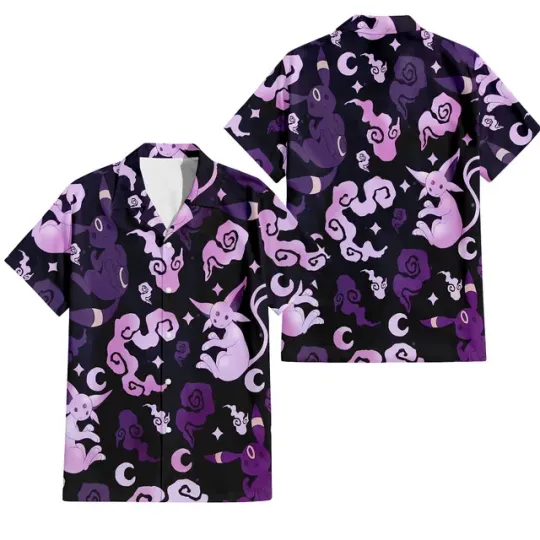 Discover Fun Animal Cartoon PKM Hawaiian 3D Shirt, Summer Vacation Shirt, Gifts for him