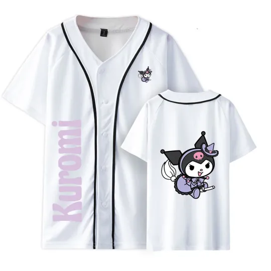 Discover Sanrios Kuromi Melody Baseball Jersey, Anime Summer Gifts