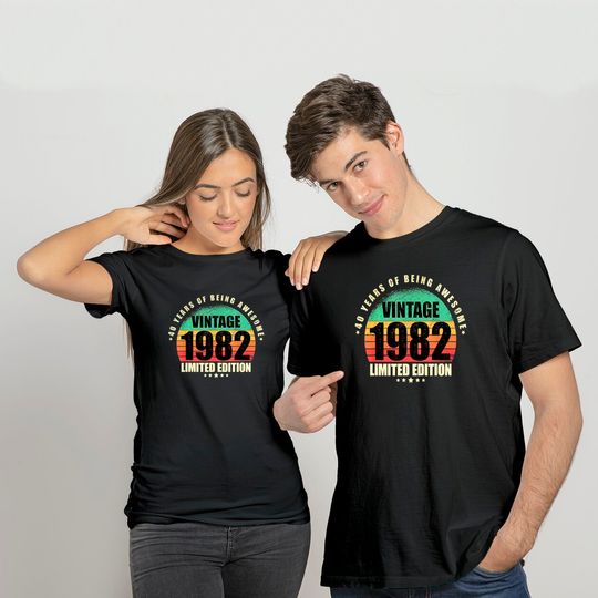 T-shirt Unissexo 1982 40 Years Of Being Awesome