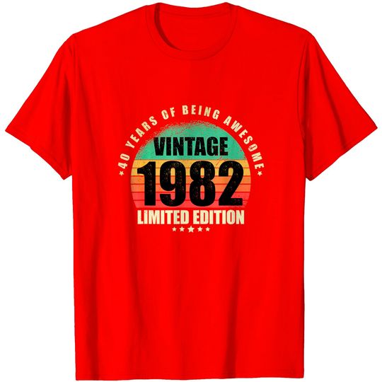 Discover T-shirt Unissexo 1982 40 Years Of Being Awesome