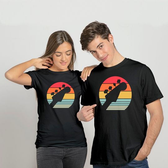 Discover T-shirt para Homem e Mulher com Estampa de Guitarra
