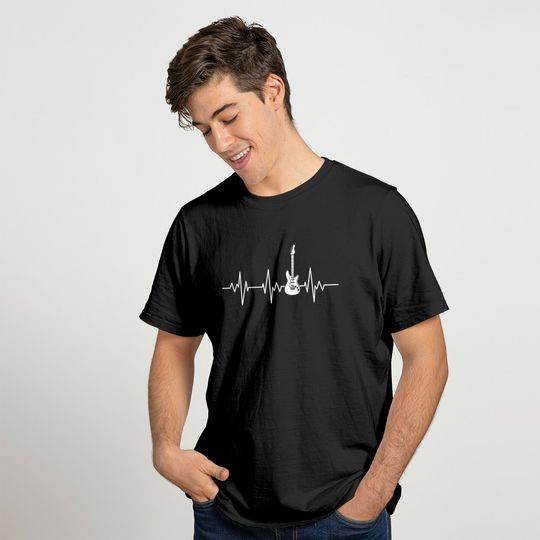 Discover T-shirt Unissexo Guitarra Elétrica Batimento do Coração