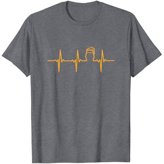 T-shirt Unissexo Batimento Cardíaco com Cerveja