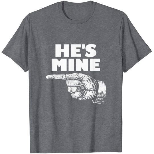T-Shirt Camiseta Manga Curta Para Casal Apontar O Dedo Ele é Meu