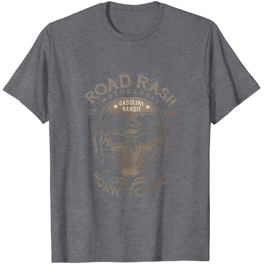 T-shirt de Homem e Mulher com Crânio de Motociclista