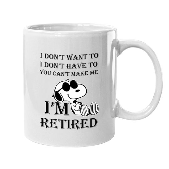 Discover I'm Retired Snoopy Mugs